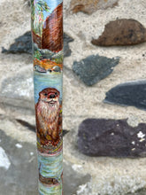 Load image into Gallery viewer, Otters in the river hand painted stag horn thumb stick by Helen Elizabeth
