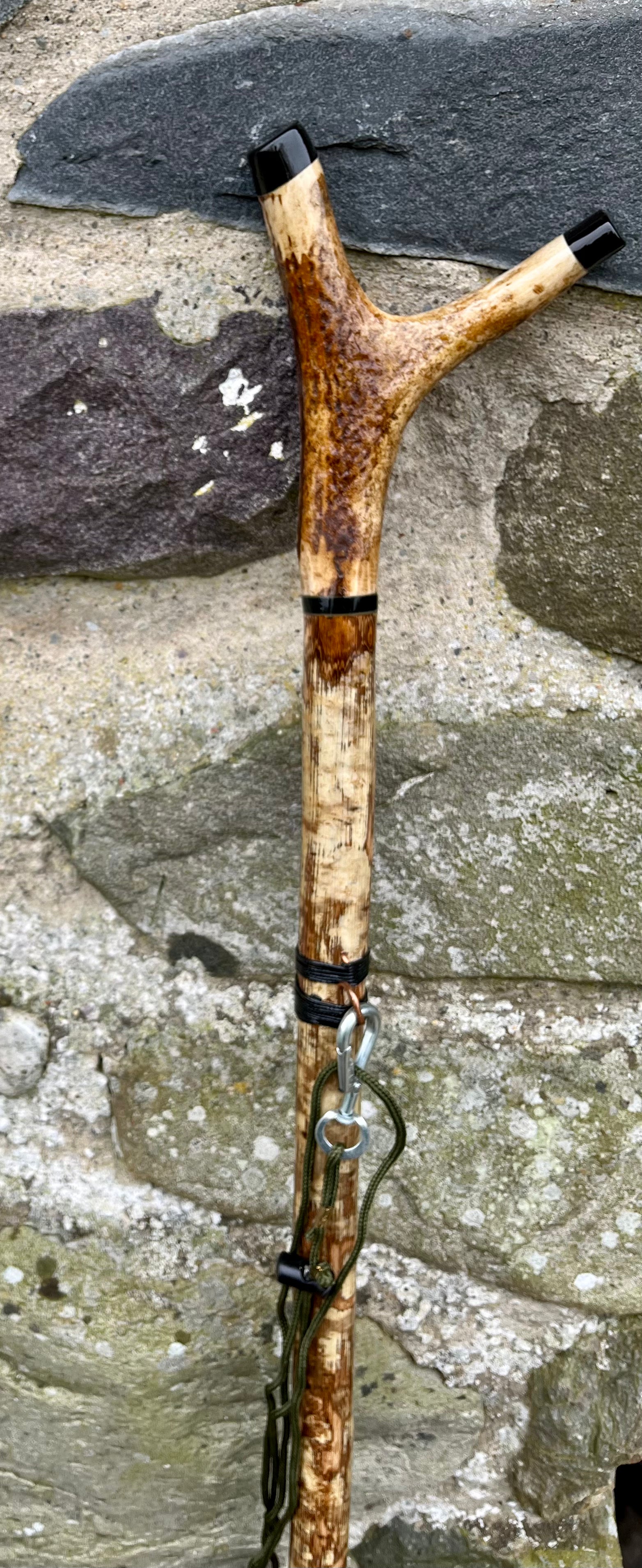 Hazel Wood Staghorn Thumbstick Handled Wading Staff Stick by Helen ...