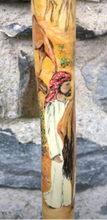 Load image into Gallery viewer, Camels in the Desert- Hand Painted Stag Horn Thumbstick by Helen Elizabeth
