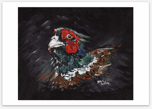 Fleeing Pheasant Limited Edition Giclee Print Helen Elizabeth