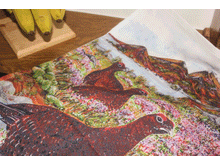 Load image into Gallery viewer, red grouse teatowel by Helen Elizabeth

