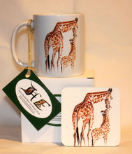 Load image into Gallery viewer, Giraffe mug and coaster by Helen Elizabeth
